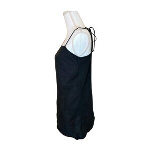Old Navy Black Linen-Blend Slip Dress – Size Medium (Preloved)